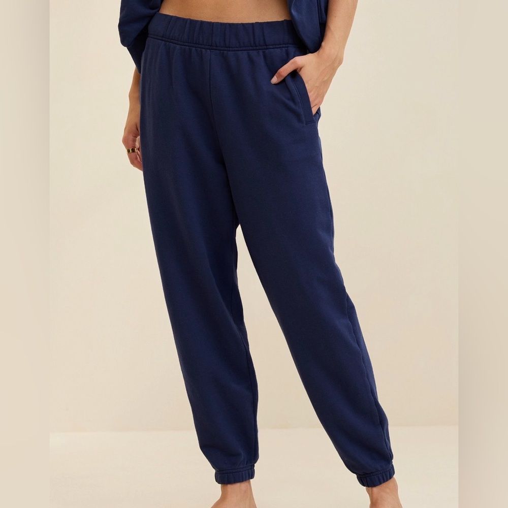 Aerie Navy Blue Jet Setter Jogger Pants Size L NWT